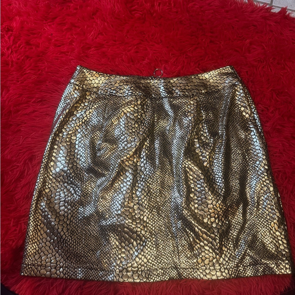 Gold Snake print Skirt SHEIN Size Medium New